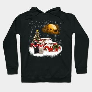 Red Truck Xmas Tree Two Labradors Christmas Hoodie